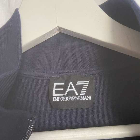 Emporio Armani EA7 Sweatshirt Hoodie Man Blue Size Medium - Picture 16 of 16